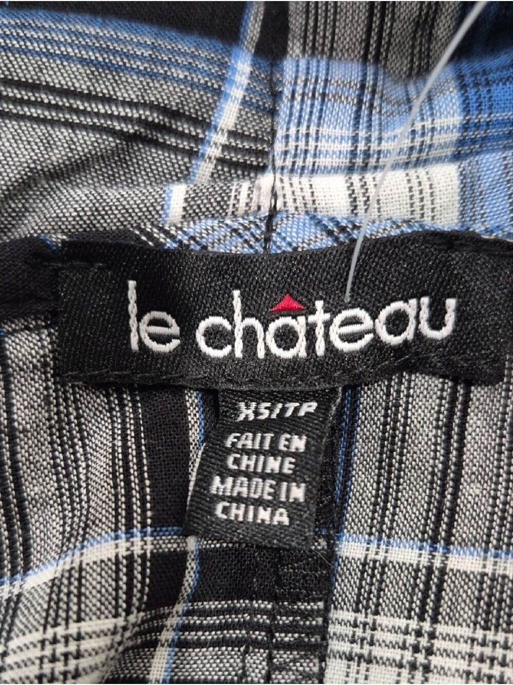 Le Château Blue, White & Gray Plaid Sweetheart Neck Top – NWT - Picture 8 of 13